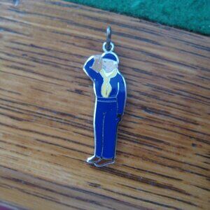 STERLING SILVER & ENAMEL BOY SCOUT DESIGN CHARM 1" TALL